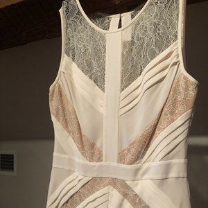 White Lacy Floor Length BCBGMaxAzria Dress